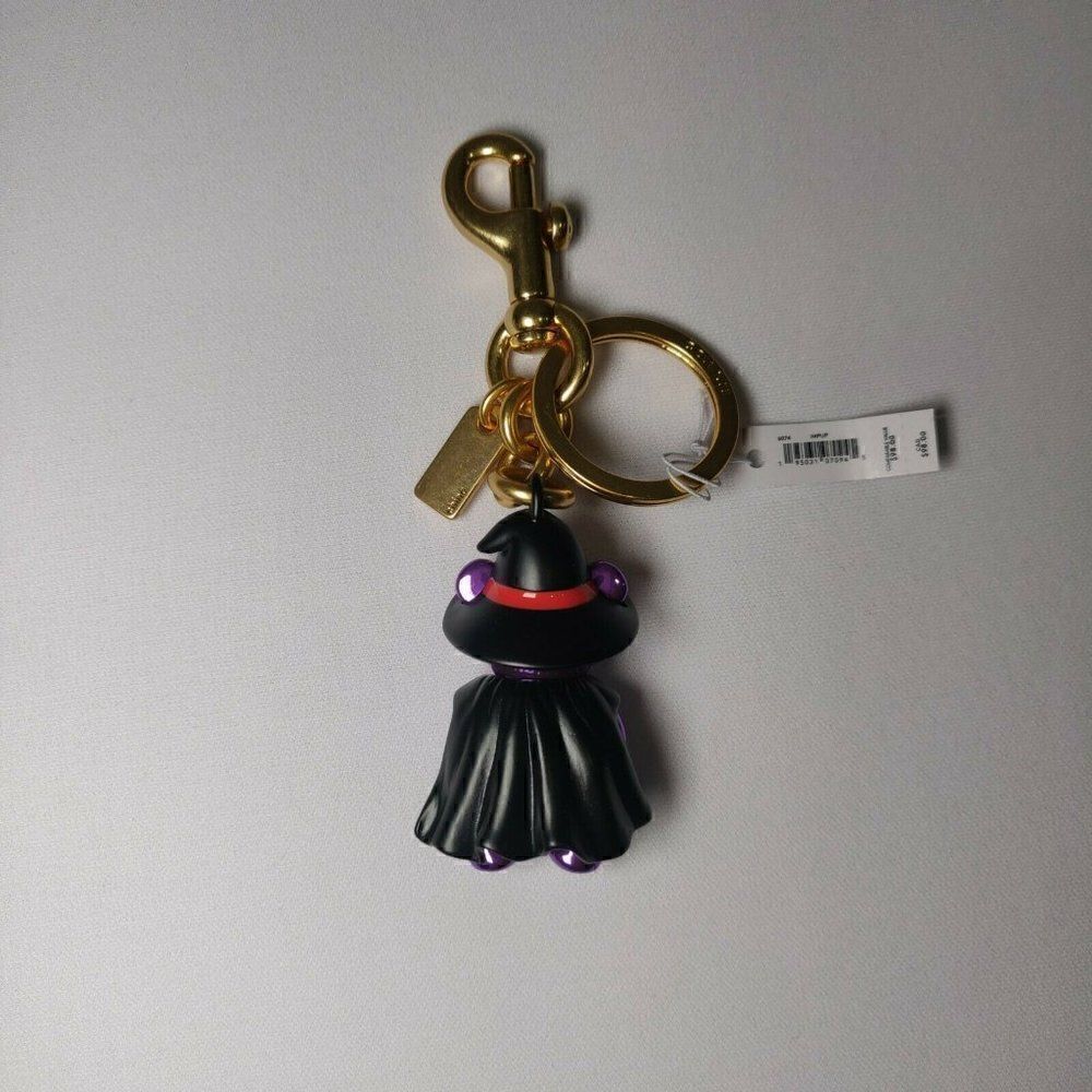 NWT Coach 6074 Witch Teddy Bear Key Chain Ring Bag Charm Halloween Colle… - Picture 2 of 3